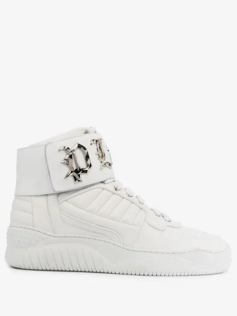 Philipp Plein Tênis cano alto com logo