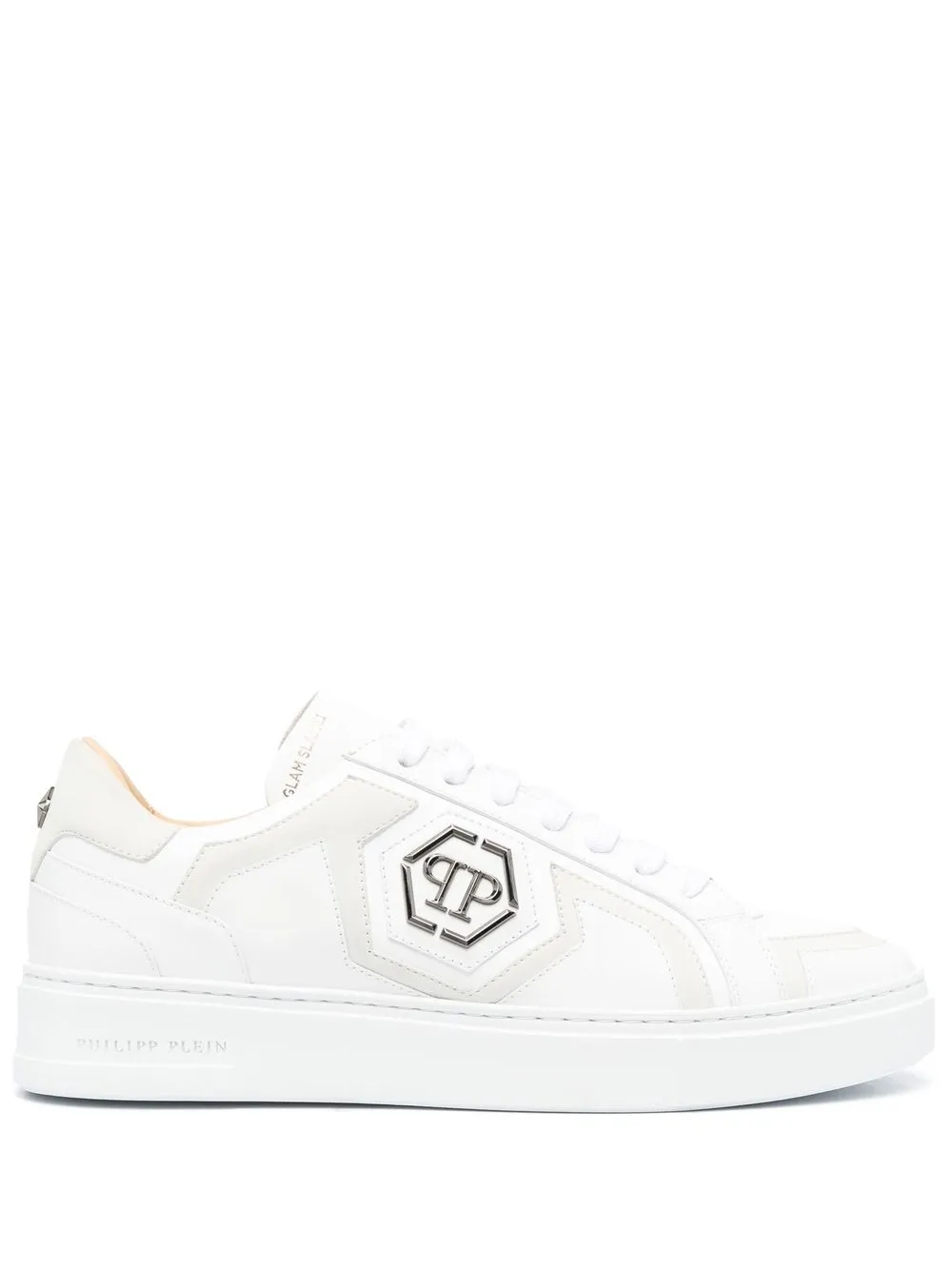 

Philipp Plein tenis bajos con logo Hexagon - Blanco