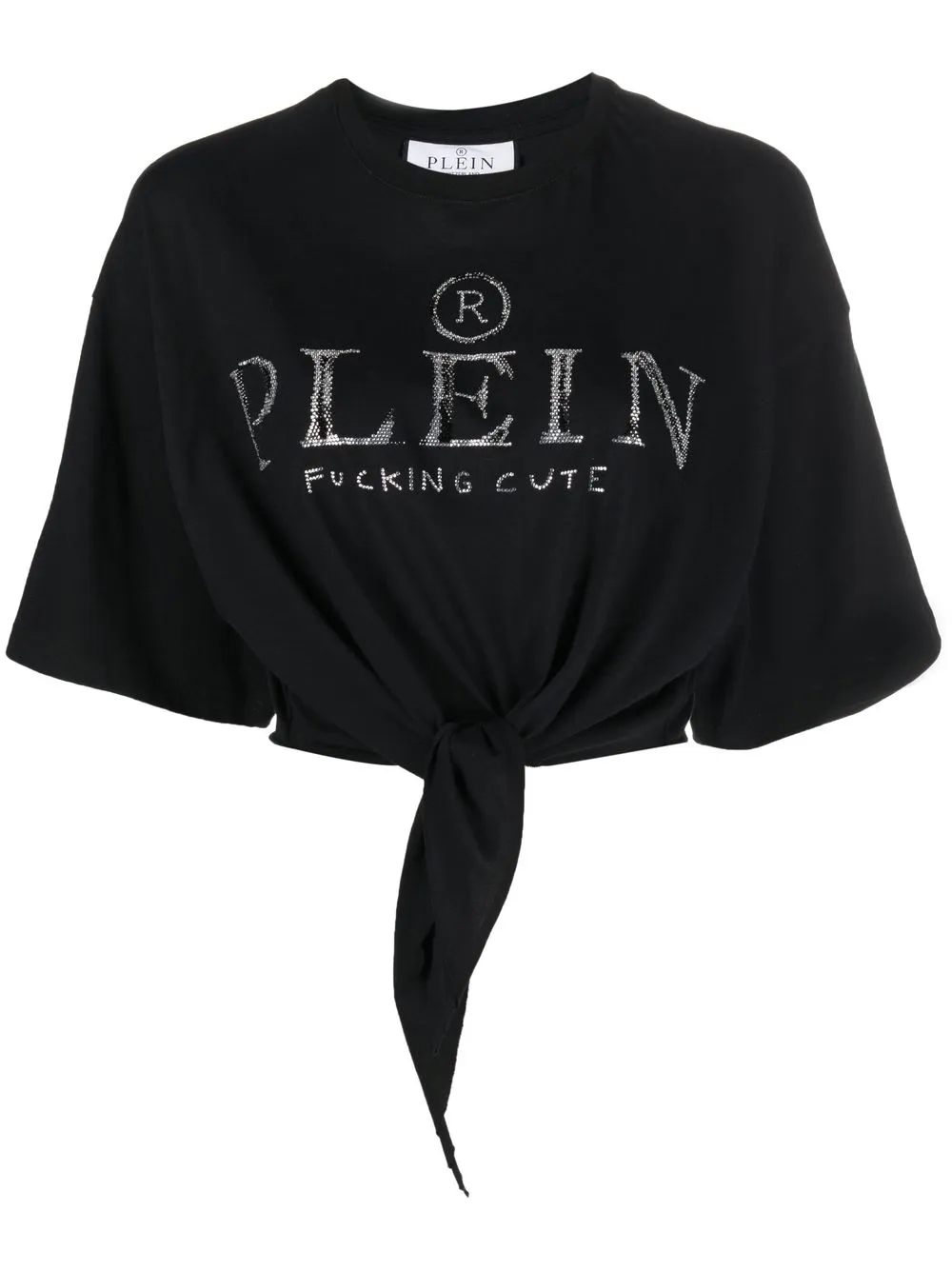 

Philipp Plein embellished-logo cropped T-shirt - Black