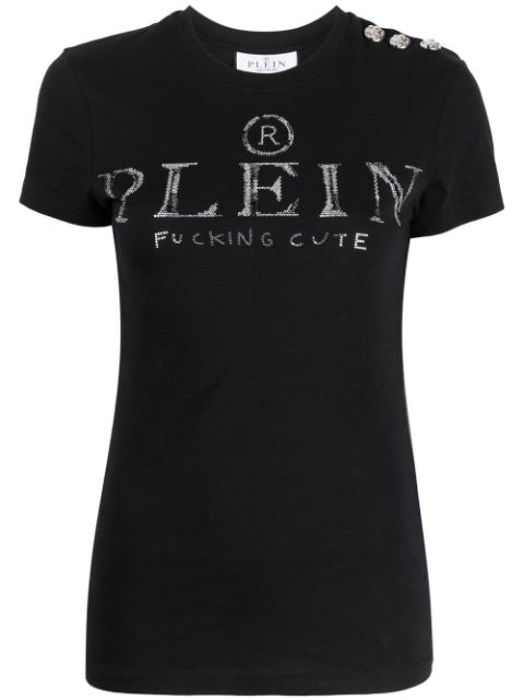 Philipp Plein crystal-embellished logo T-shirt Women