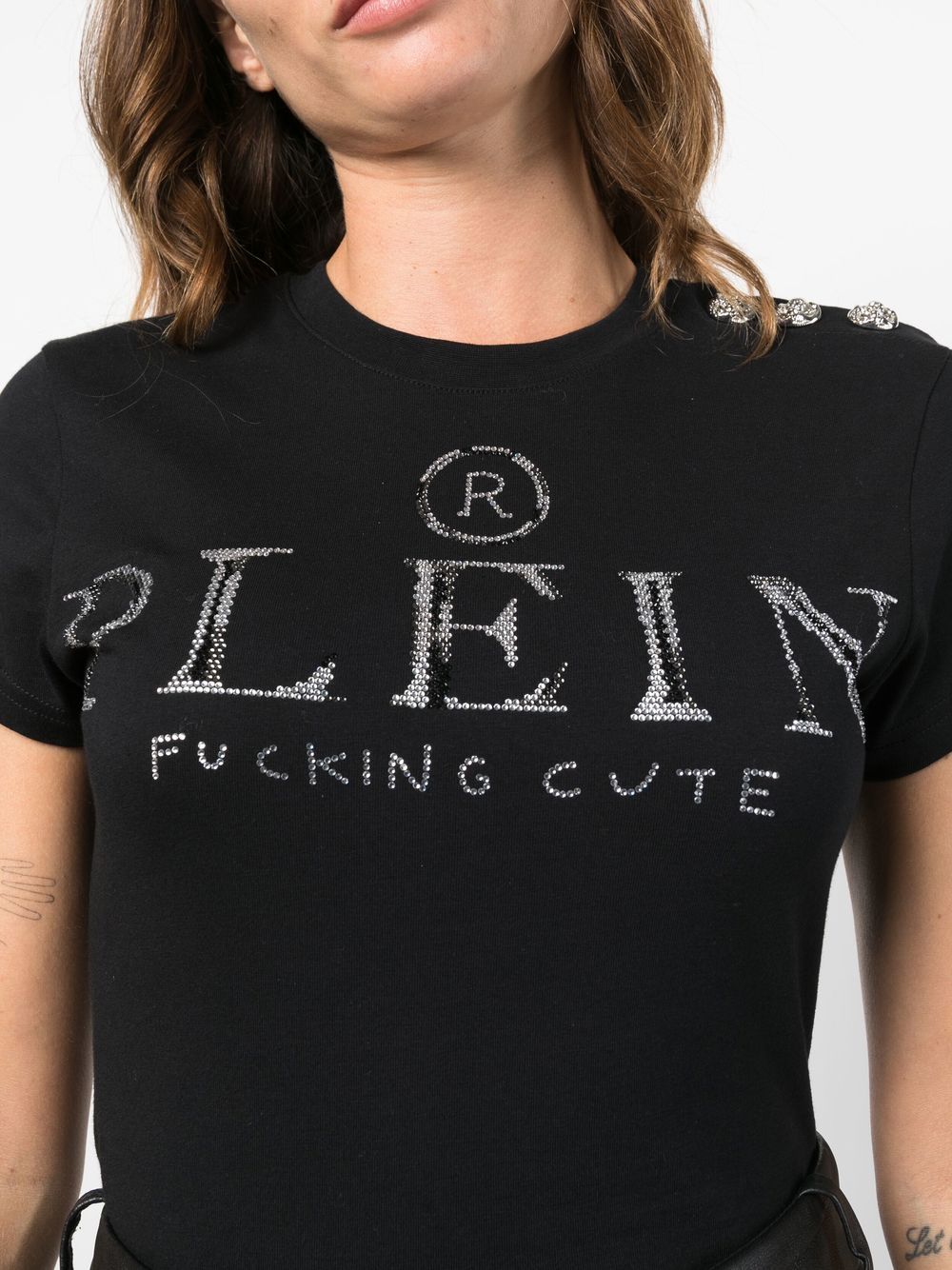 Philipp Plein crystal-embellished logo T-shirt Women