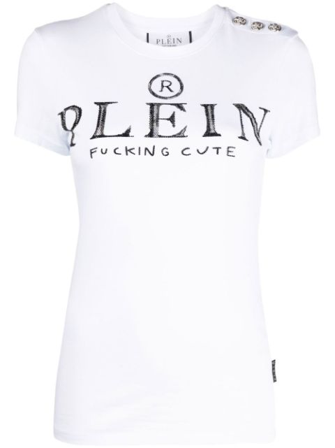 Philipp Plein crystal-embellished logo T-shirt Women