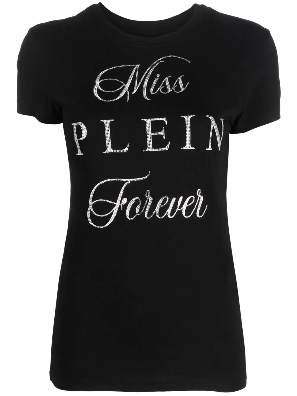 

Philipp Plein playera con cuello redondo y logo - Negro