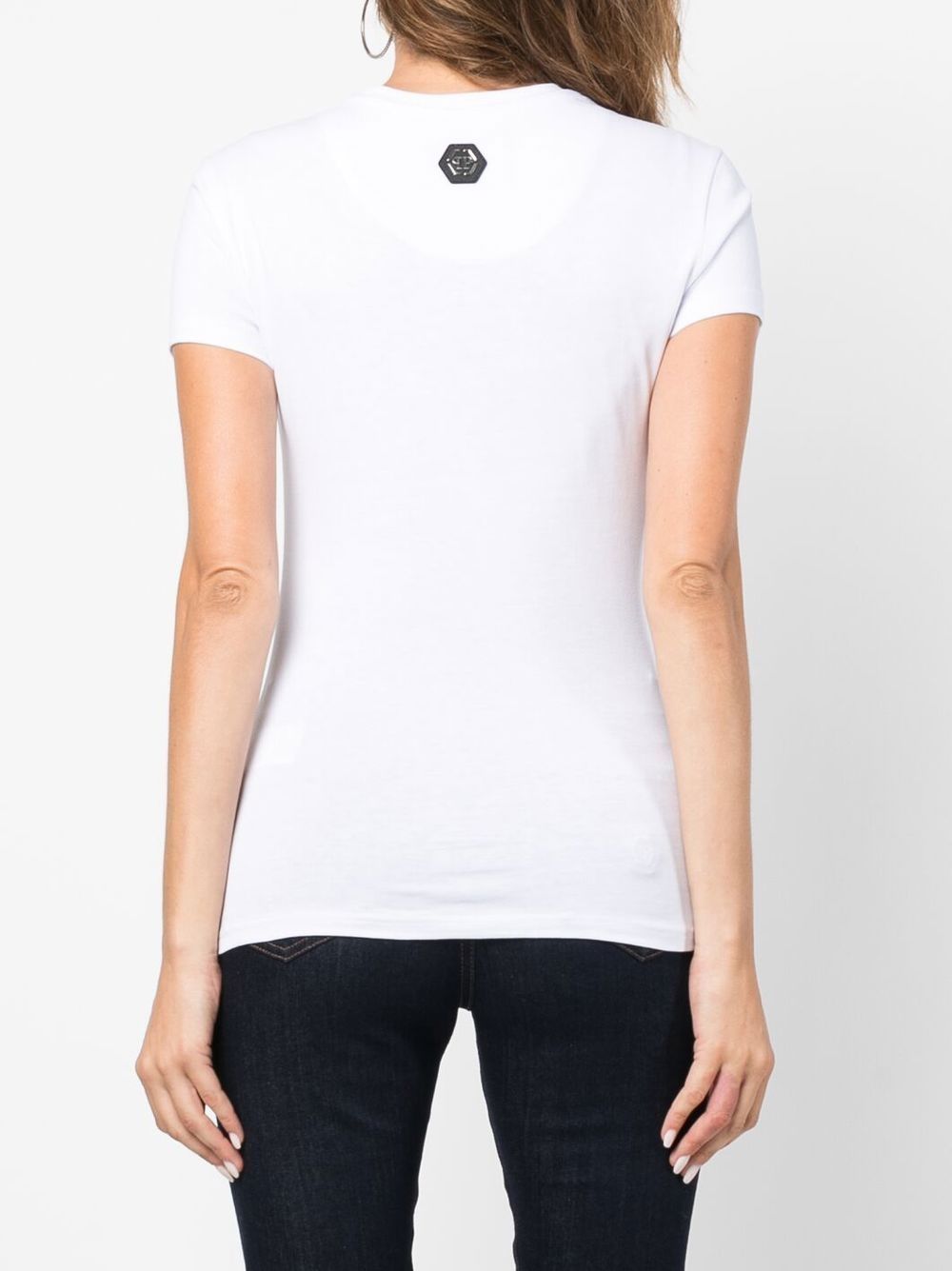 Shop Philipp Plein Graphic-print Cotton T-shirt In White