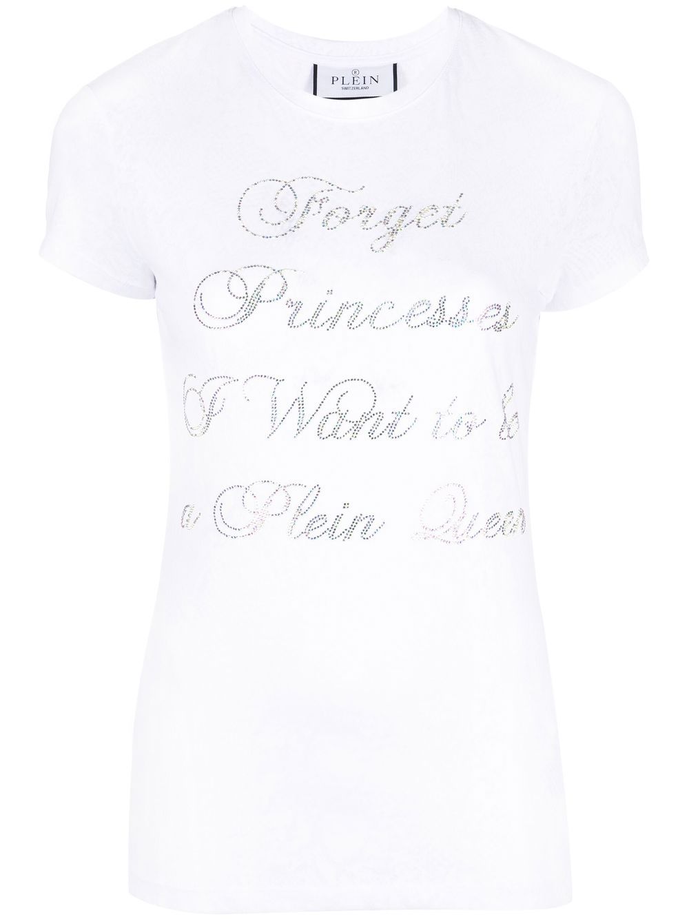 Philipp Plein crystal-embellished cotton T-shirt - White