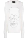 Philipp Plein studded-skull cashmere pullover - Neutrals