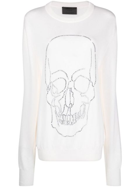 Philipp Plein studded-skull cashmere pullover 