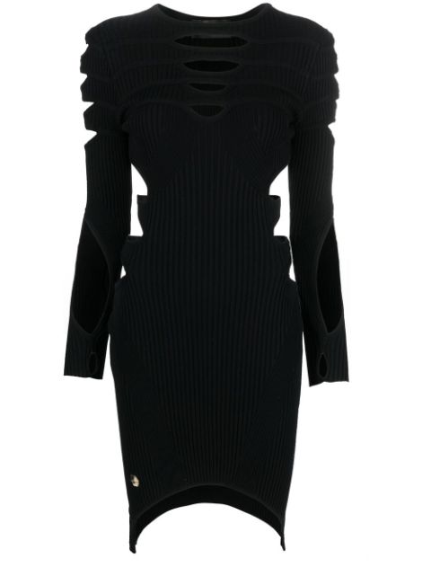 Philipp Plein cut out-detail knitted mini dress Women