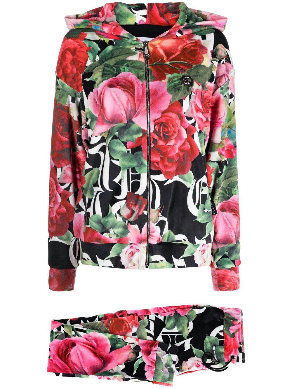 Philipp Plein Floral-print Tracksuit Set In Rot