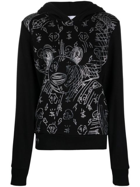 Philipp Plein Teddy-Bear sequin-embellishment hoodie Women