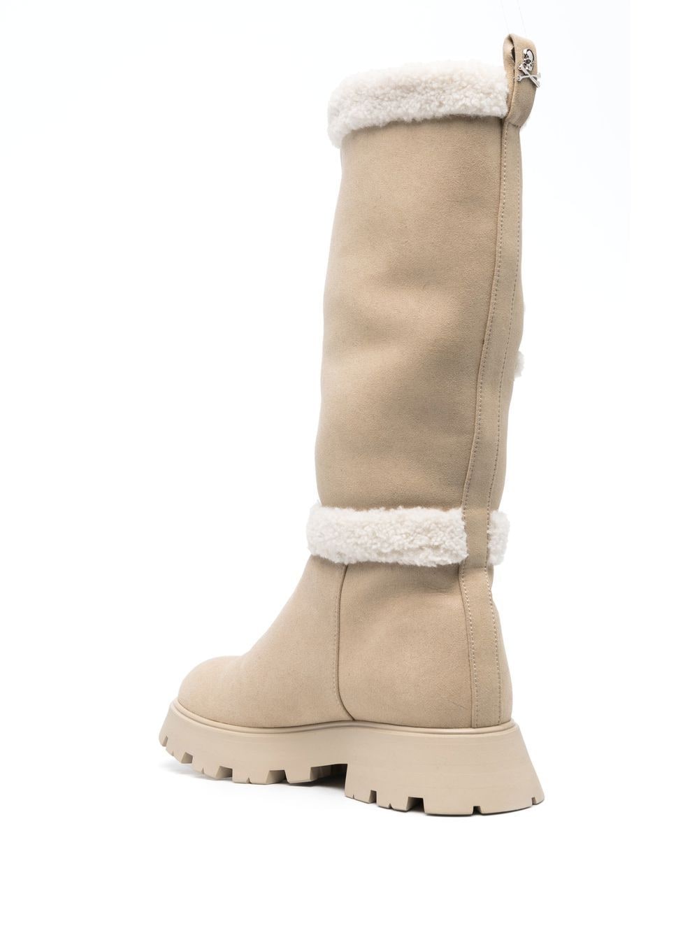 Shop Philipp Plein Calf-length Suede Boots In Neutrals