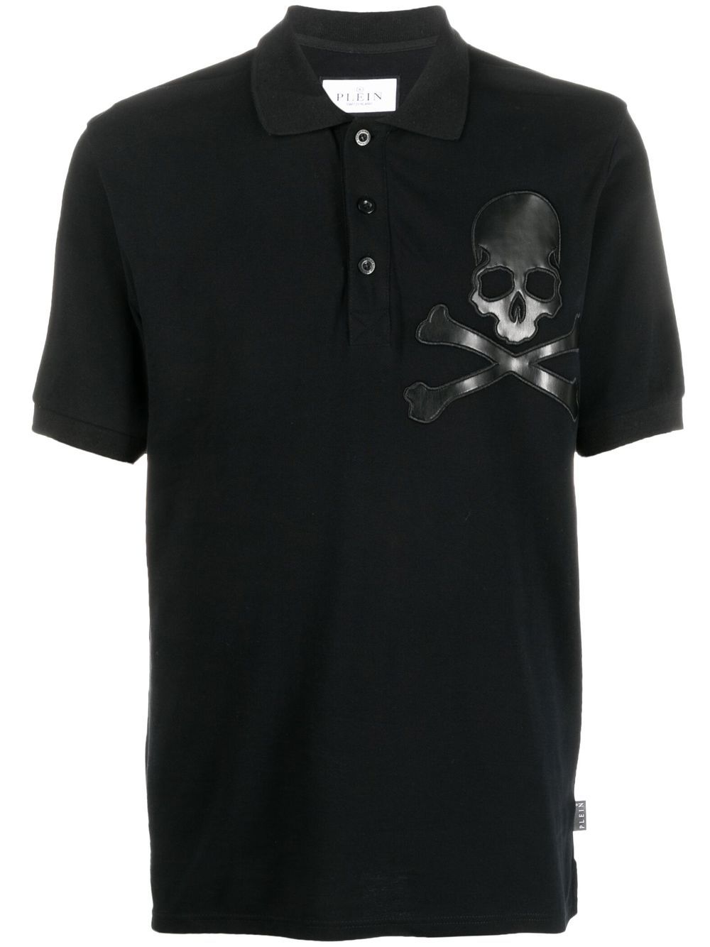 Philipp Plein Skull-patch cotton polo shirt – Black