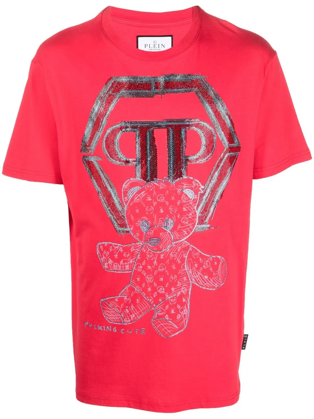 Philipp Plein rhinestone-embellished T-shirt - Red