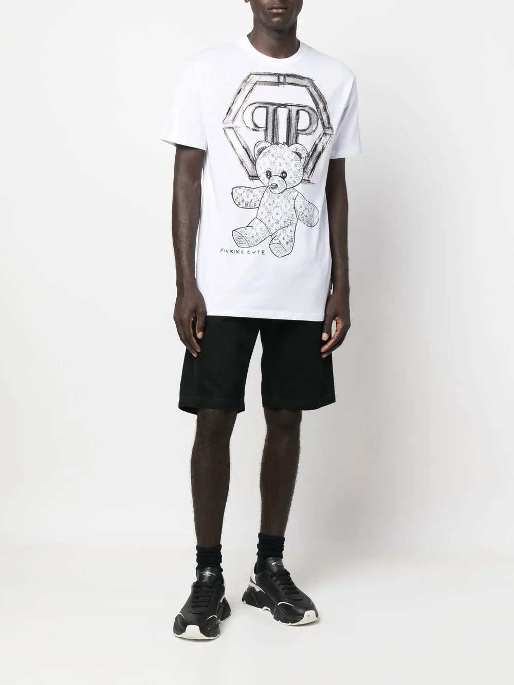 Philipp Plein Overhemd verfraaid met stras - Wit