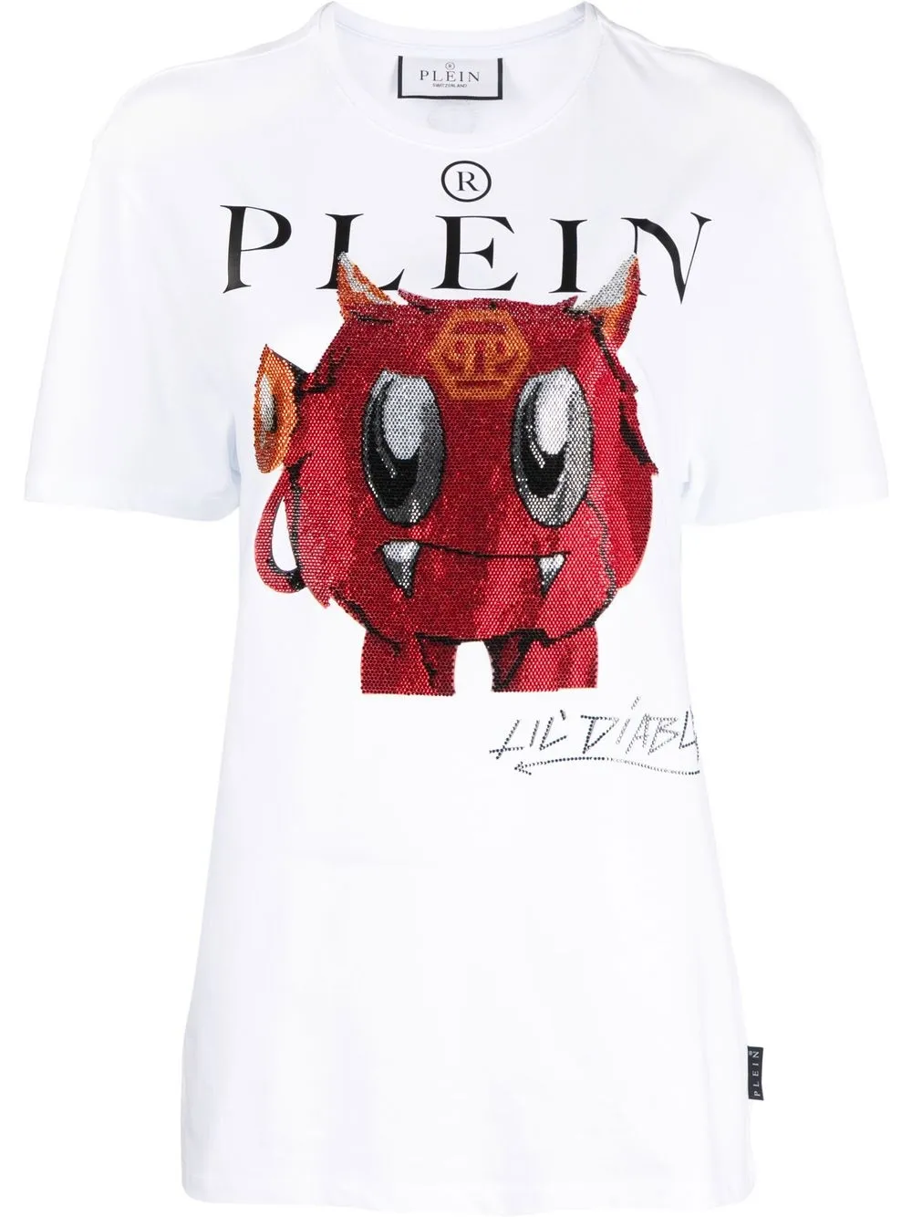 

Philipp Plein playera con cuello redondo y logo - Blanco