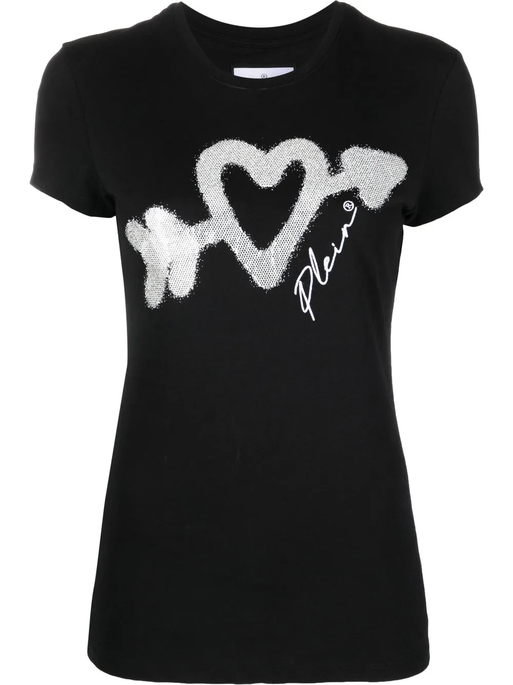 Philipp Plein heart-print logo T-shirt – Black