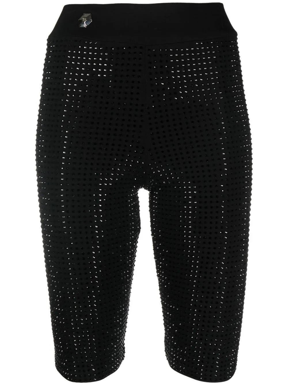 

Philipp Plein crystal-embellished cycling shorts - Black