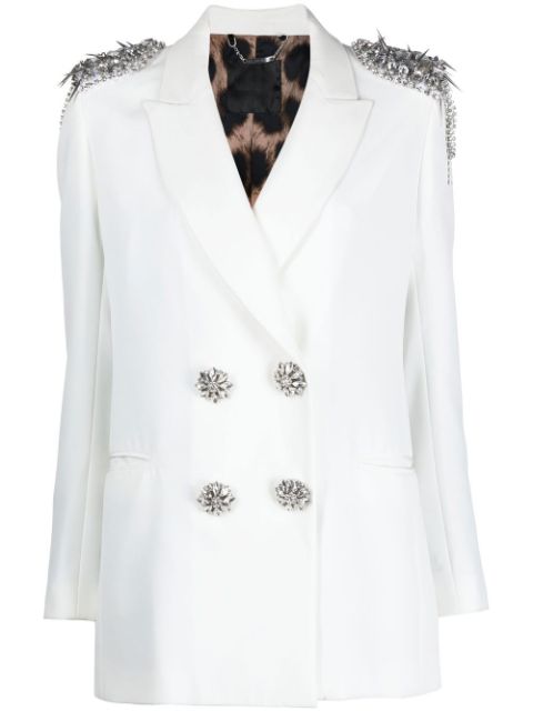 Philipp Plein crystal-embellished double-breasted blazer Women