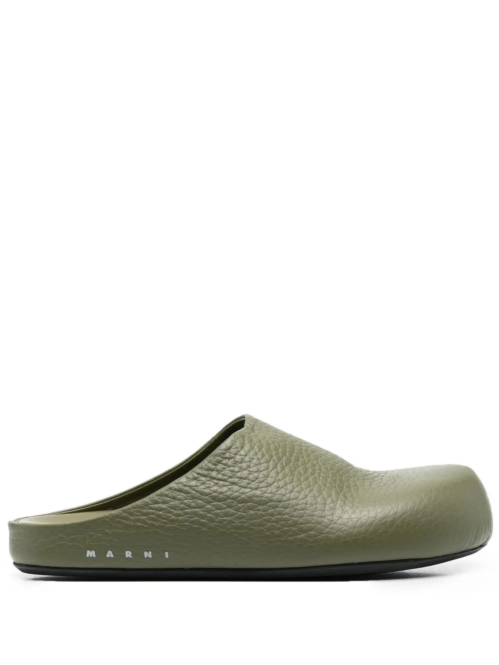 

Marni pebbled-textured clog slides - Green