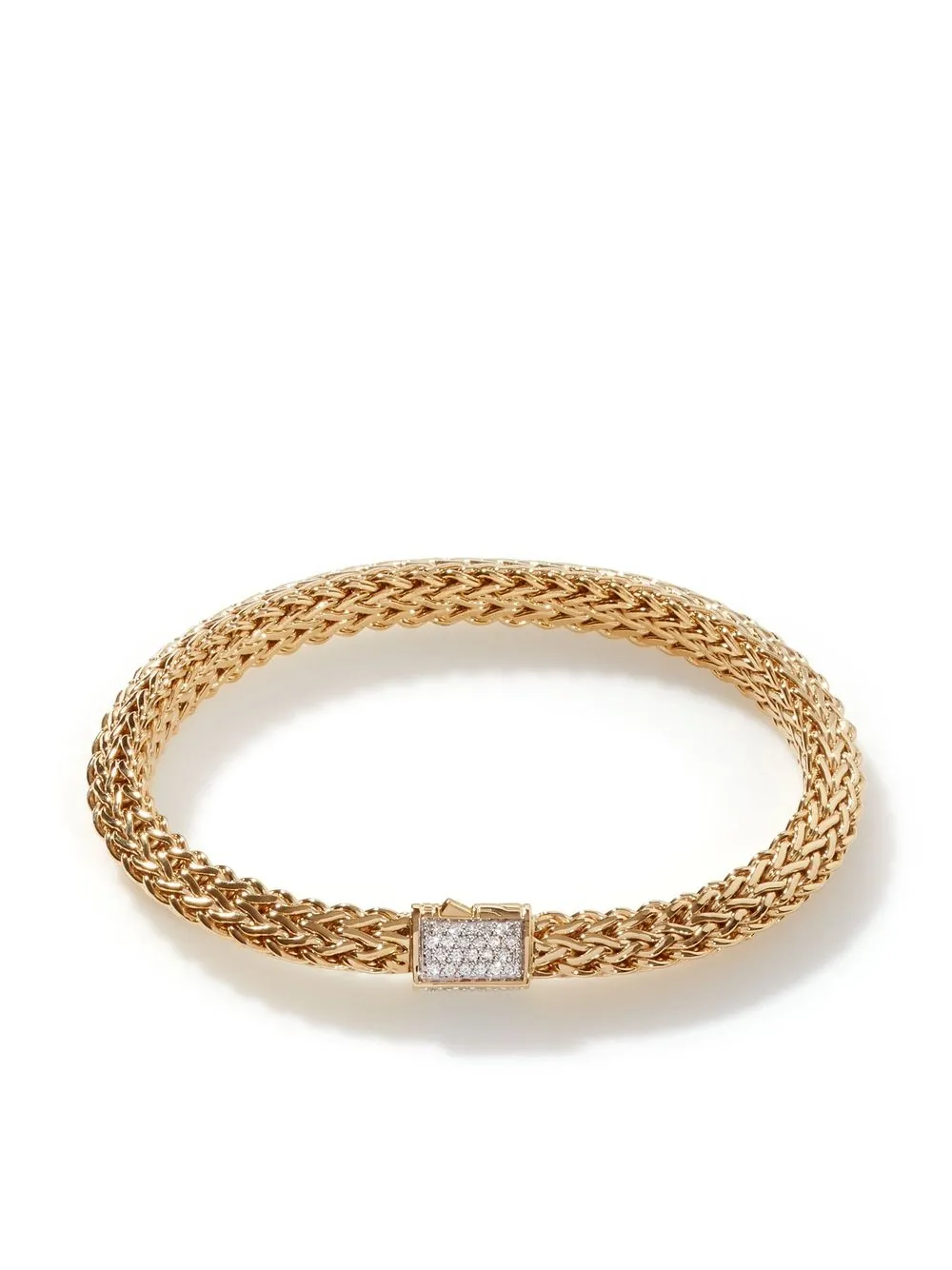 

John Hardy pulsera Classic de cadena en oro amarillo de 18kt con diamante - Dorado