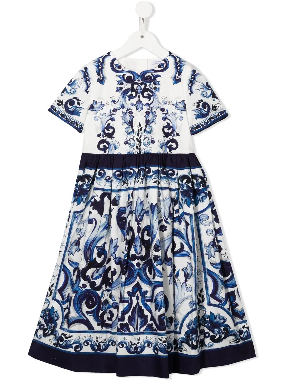 

Dolce & Gabbana Kids vestido con estampado Mayólica - 'HA3TN' BLUE WHITE