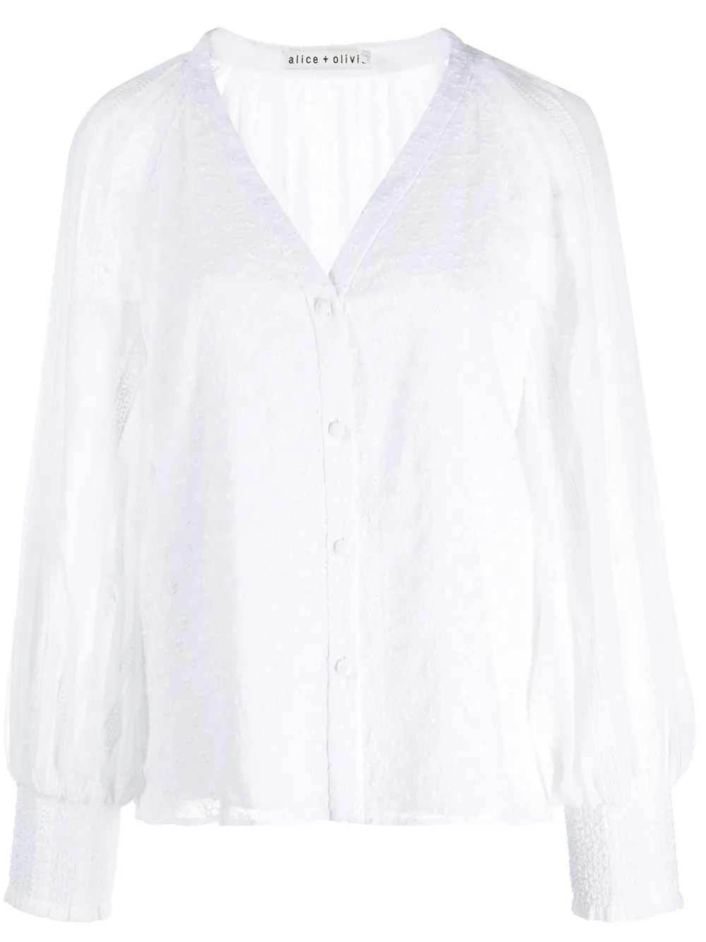 

Alice+Olivia blusa Lang con bordado floral - Blanco