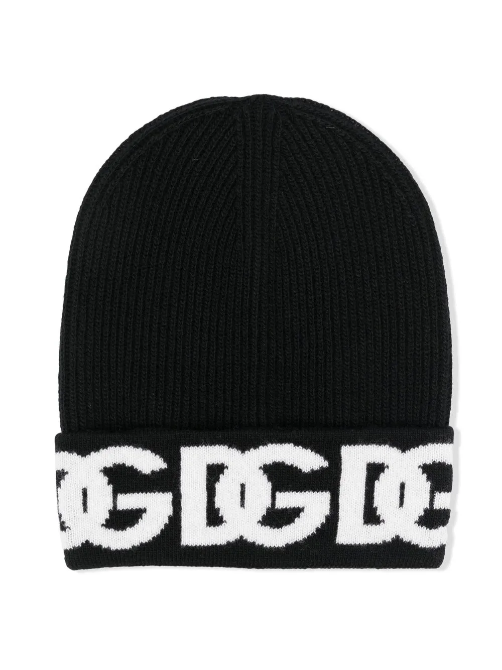 

Dolce & Gabbana Kids gorro tejido con logo - Negro