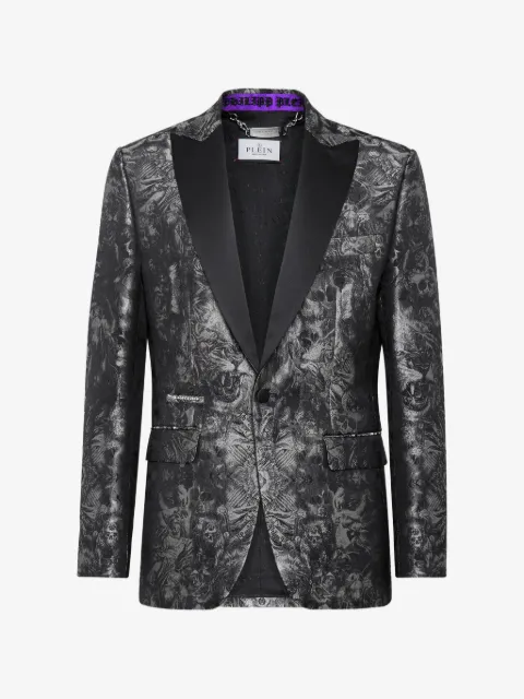 Philipp Plein jacquard blazer Lord Fit Gothic Plein with crystals