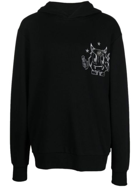 Philipp Plein Monster print cotton hoodie Men