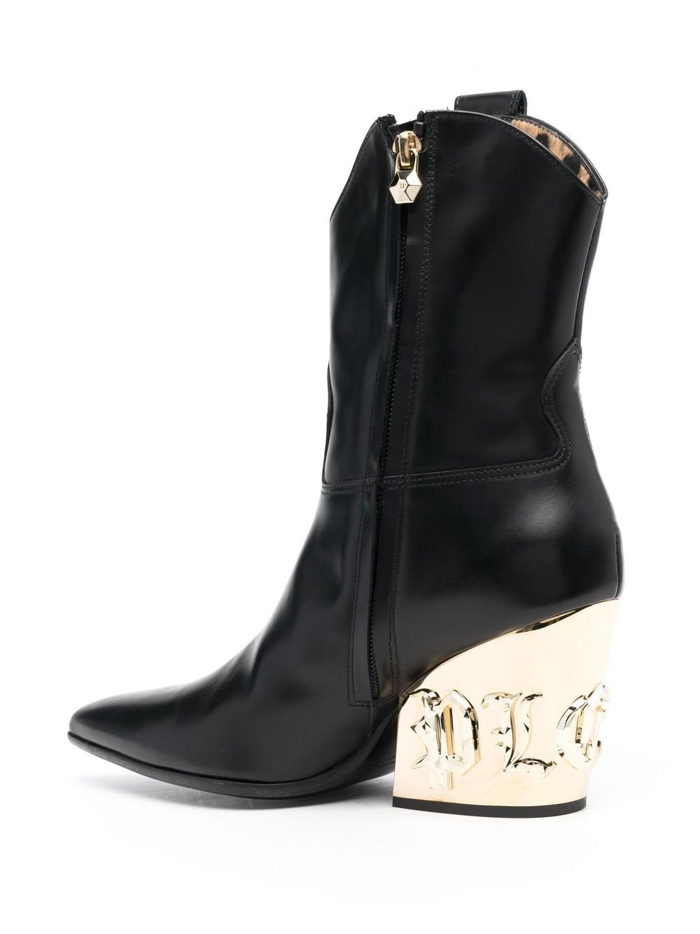 Shop Philipp Plein Gothic Plein Cowboy Ankle Boots In Black