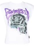 Philipp Plein Skull-print Padded-shoulder tank top - White