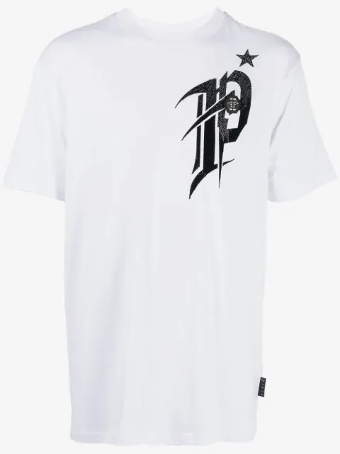 Philipp Plein playera manga corta con logo estampado