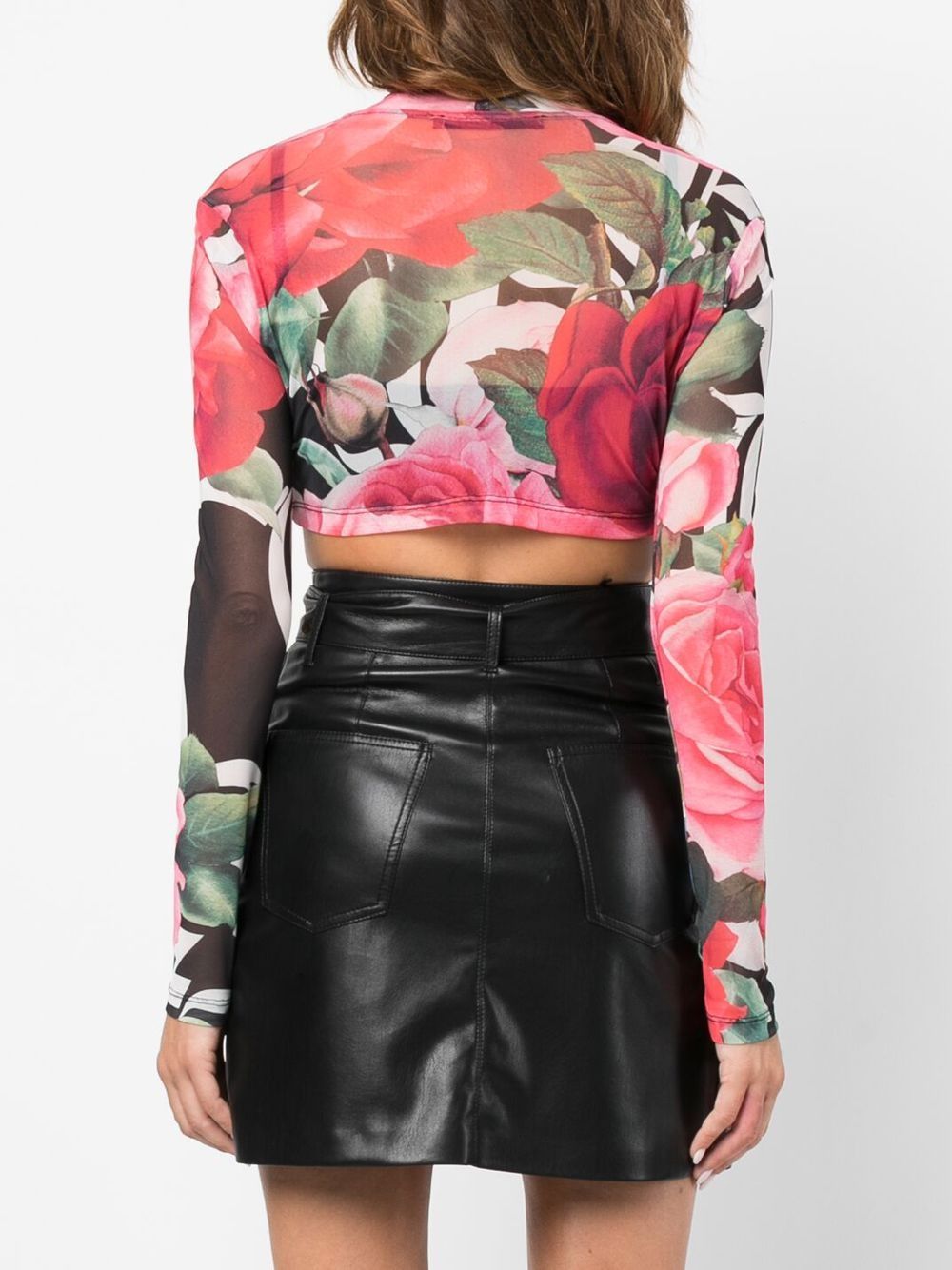 Philipp Plein floral cropped top Women