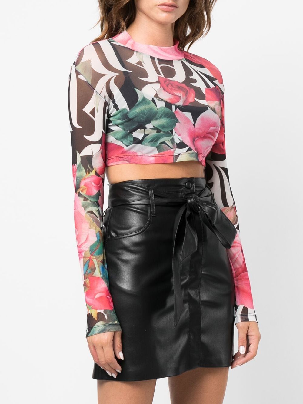 Philipp Plein floral cropped top Women