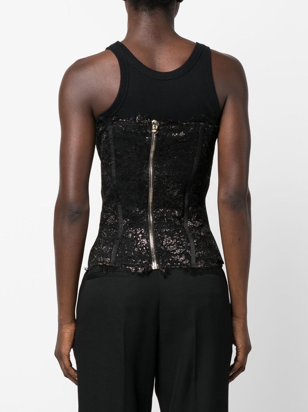 Philipp Plein lace-detail bustier top Women