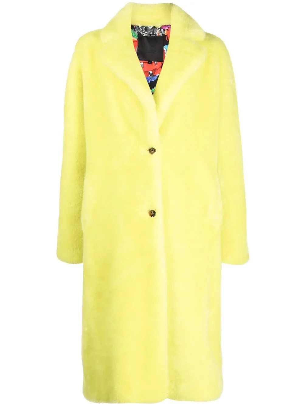 

Philipp Plein Monsters faux-fur coat - Yellow