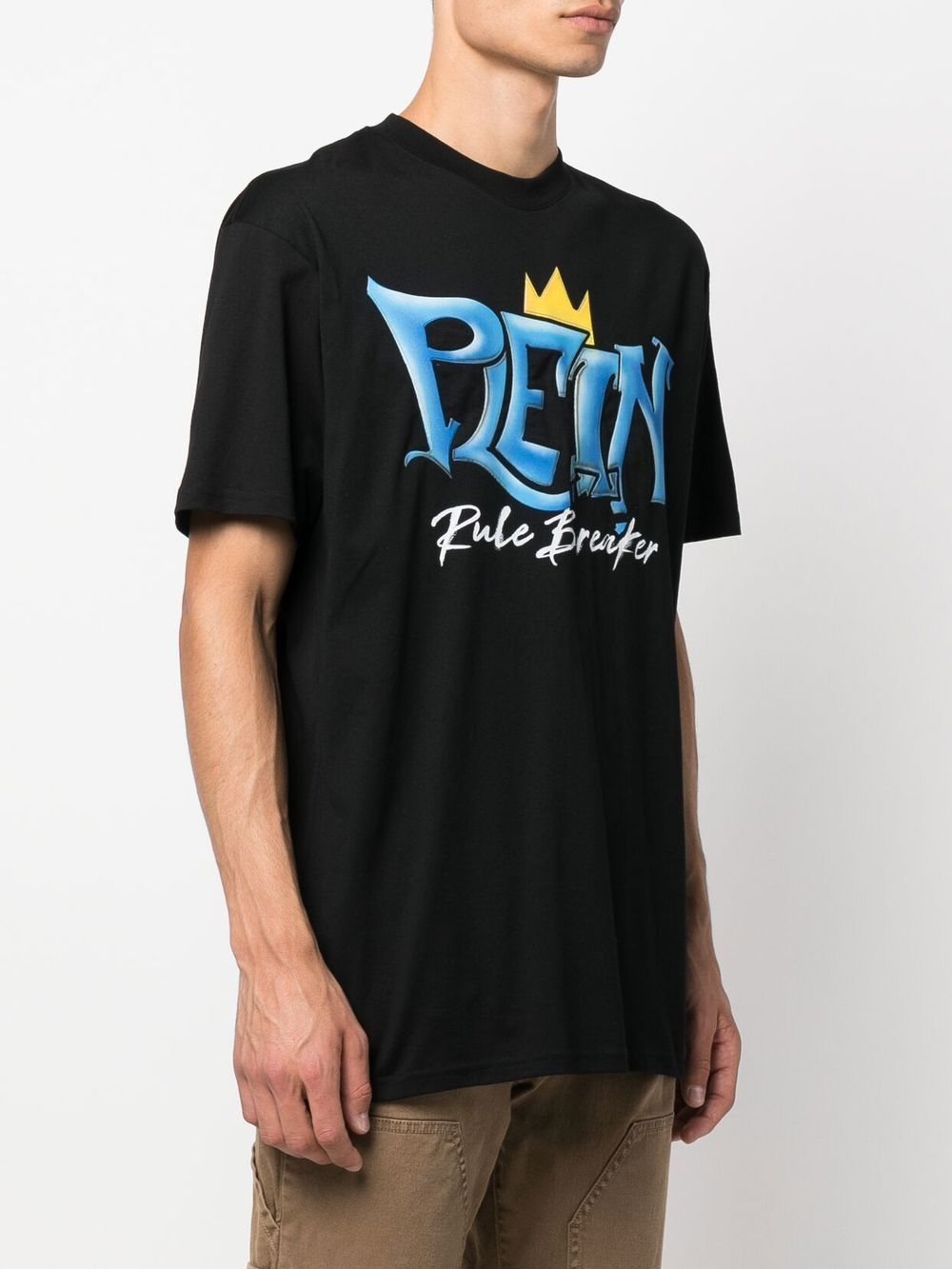 Philipp Plein Ss Graffiti Embroidered T-shirt In Black