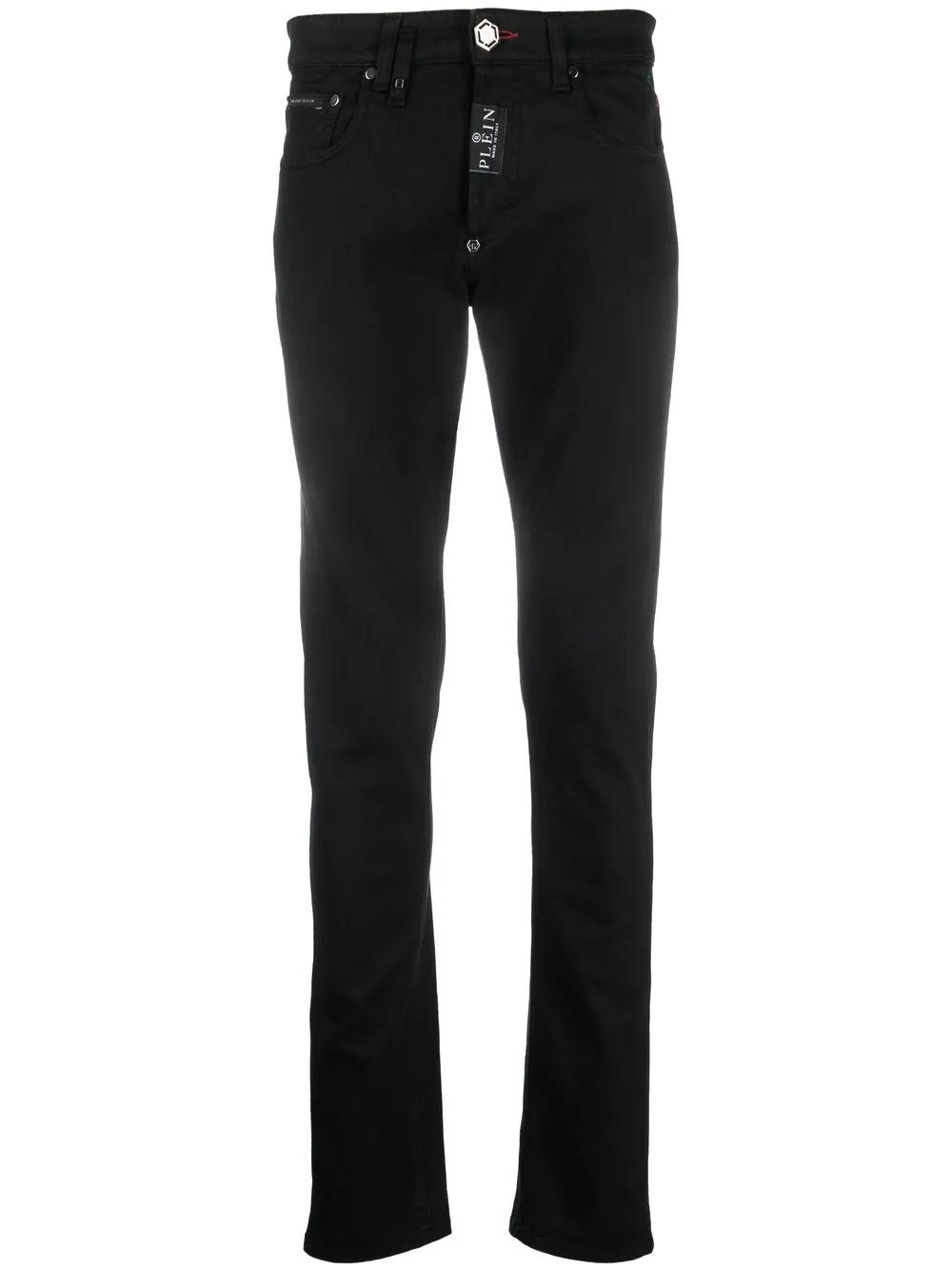 

Philipp Plein Hexagon embroidered-detail slim-fit jeans - Black