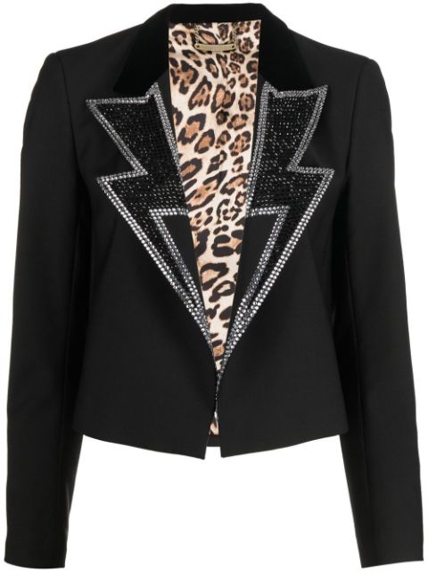 Philipp Plein rhinestone cropped blazer Women