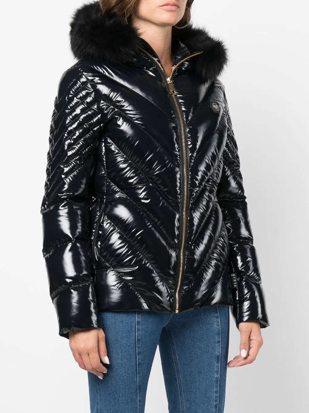 Shop Philipp Plein Feather-down Padded Jacket In Schwarz