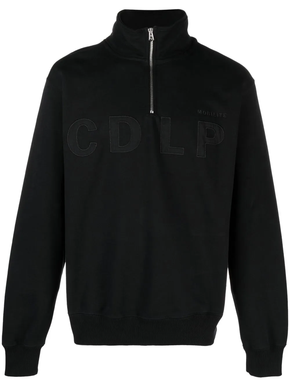 

CDLP sudadera con logo bordado y cierre - Negro