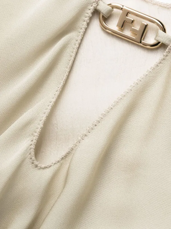 FENDI Silk Midi Dress | Neutrals | FARFETCH