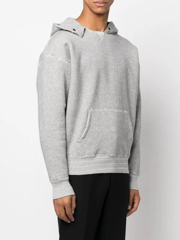 Saint Laurent Grunge cotton-jersey Hoodie | Grey | FARFETCH