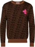 Moschino mouse-patch logo jumper - Brown