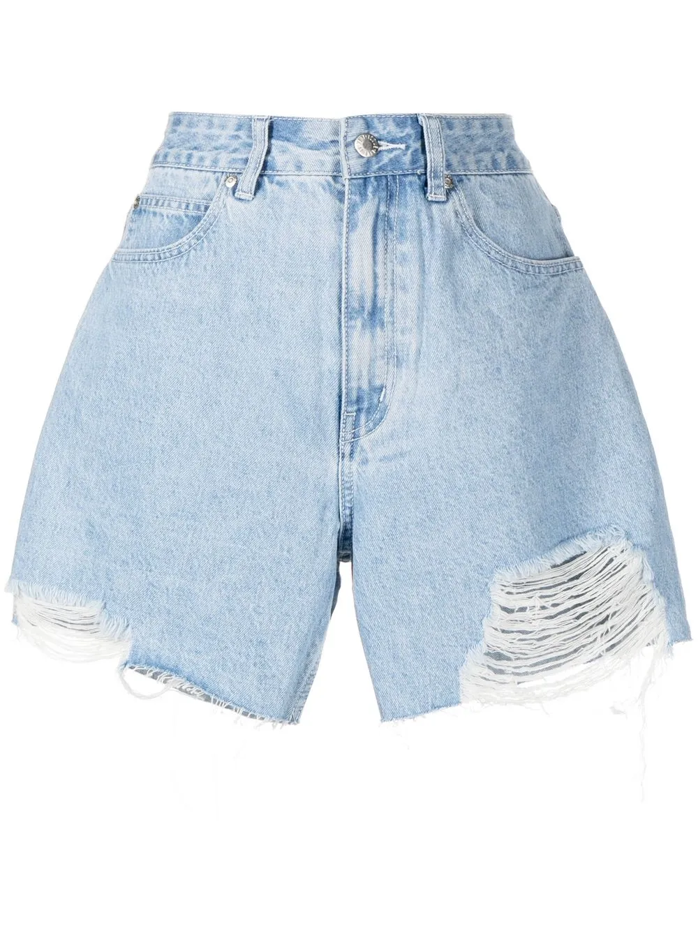 

izzue distressed-denim high-waisted shorts - Blue