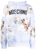 Moschino logo graphic print hoodie - Blue