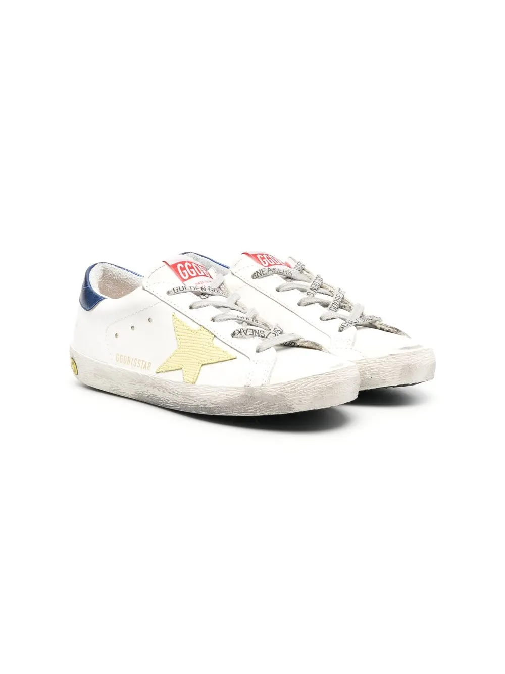 

Golden Goose Kids tenis altos con efecto envejecido - Blanco