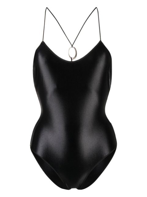 open-back halterneck swimsuit