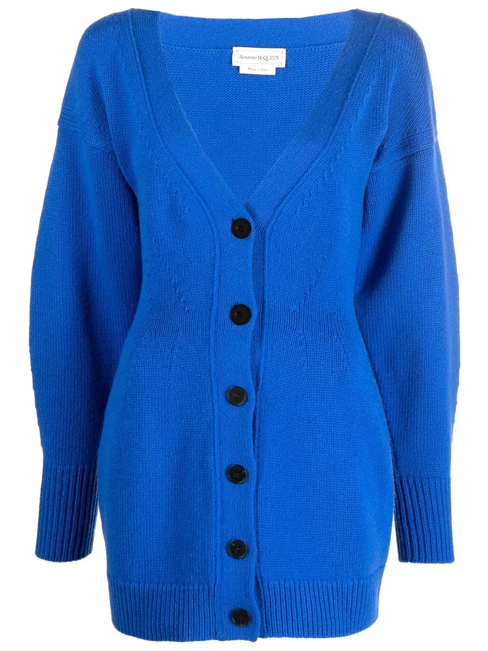 

Alexander McQueen button-up wool mini dress - Blue