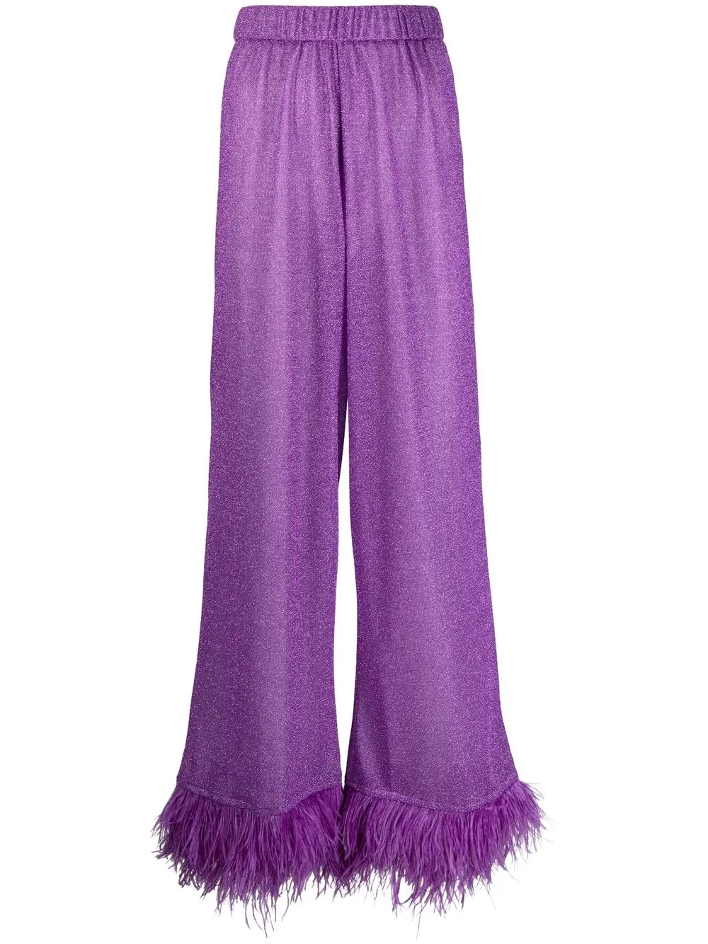 

Oséree pantalones Lumière con dobladillo de plumas - Morado